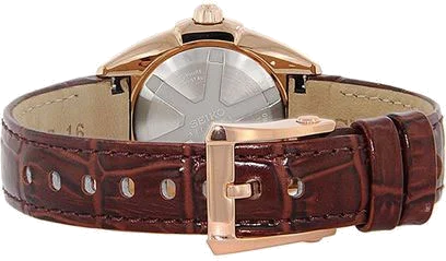 Seiko Velatura SXDG12P1 - Montre Femme Cadran Marron Diamants Bracelet Cuir vue 2