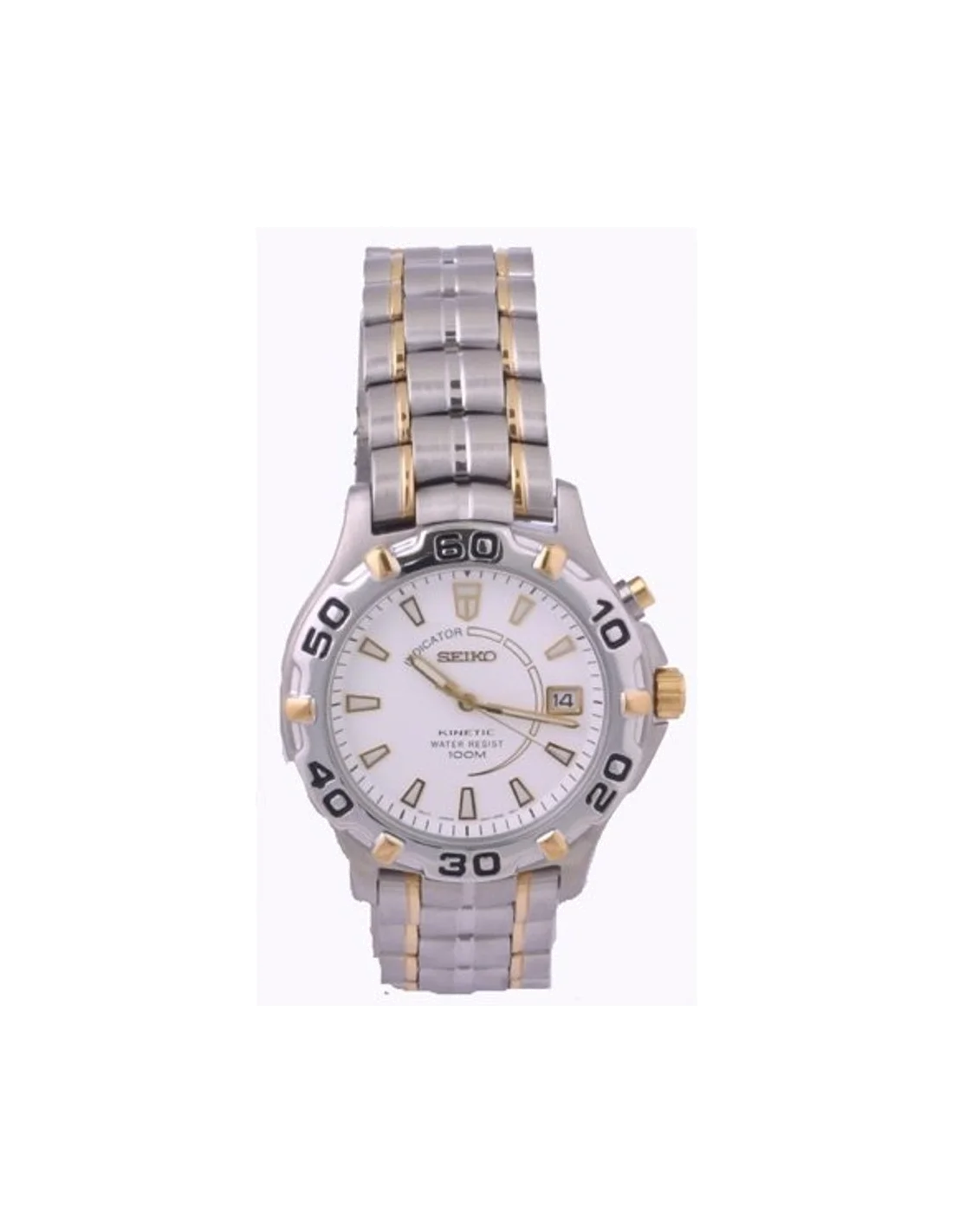 Montre Homme Seiko Kinetique SKH678 Bracelet acier bicolore