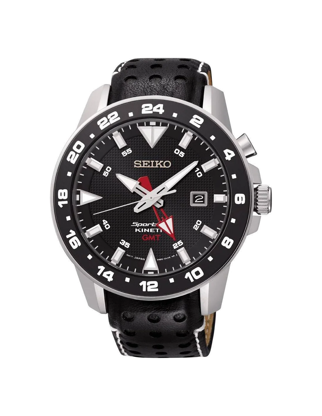 Montre Homme Seiko Sportura SUN015P2 Bracelet cuir noir