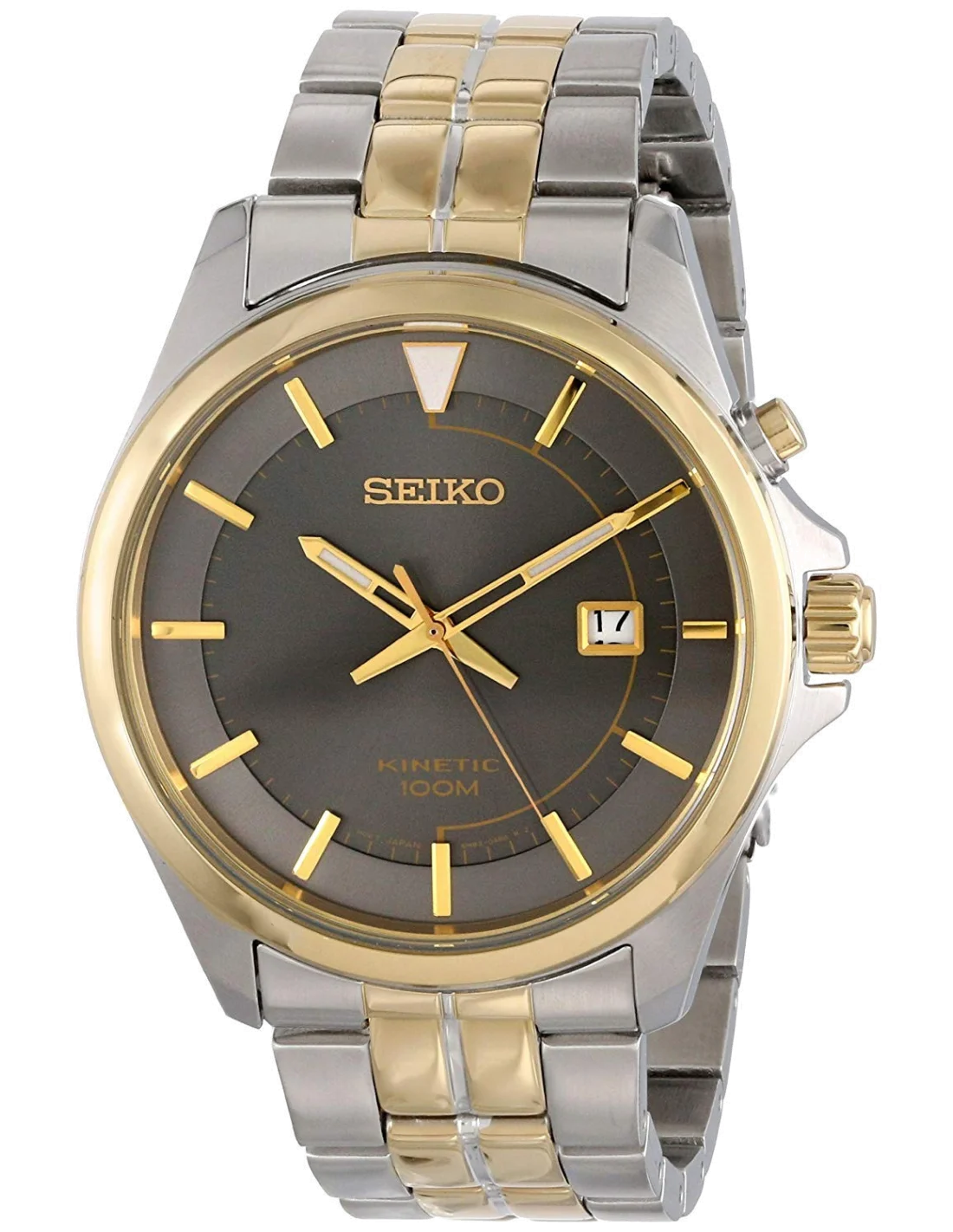 Montre Homme Seiko Core Kinetic SKA582 Bracelet argenté et doré en acier inoxydable