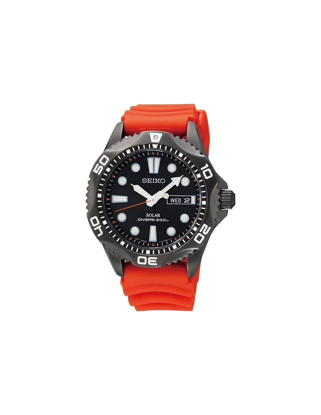 Montre Homme Seiko Solar Diver SNE245P9 Bracelet en polyuréthane orange