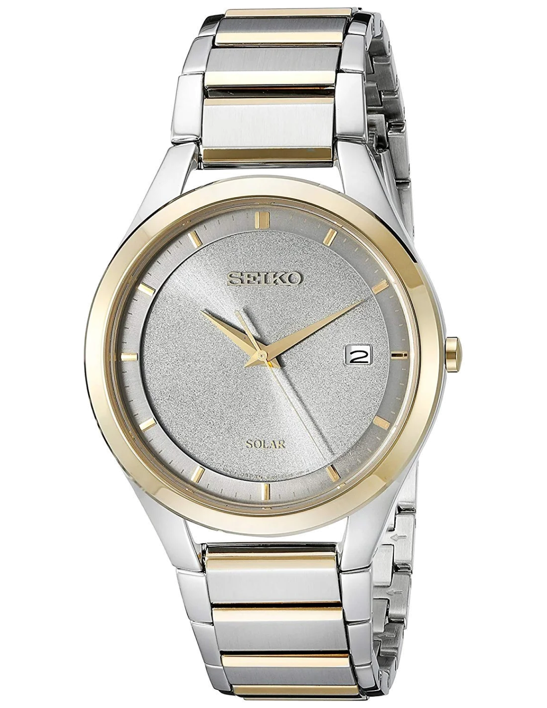 Montre Homme Seiko Solar SNE242 Bracelet en acier bicolore