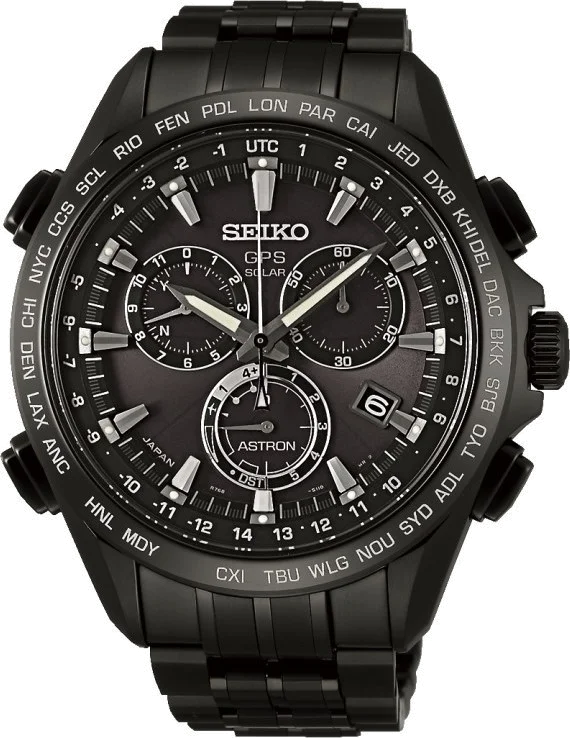 Montre Homme Seiko Astron GPS Solar SSE009J1 Chronographe noir