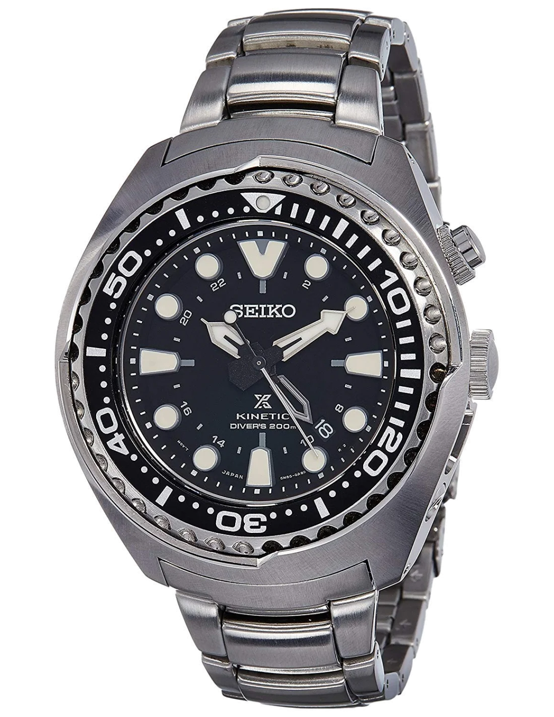 Montre Homme Seiko Prospex Kinétique SUN019P1 Acier inoxydable argenté vue 2