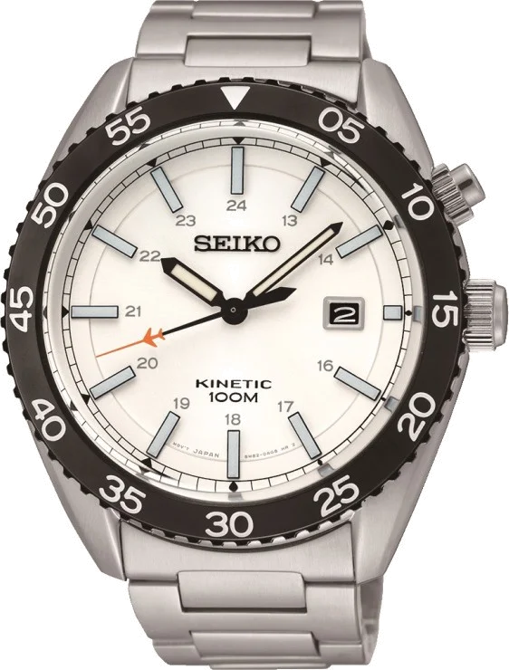 Montre Homme Seiko Kinetic SKA615P1 Bracelet Argenté En Acier Inoxydable