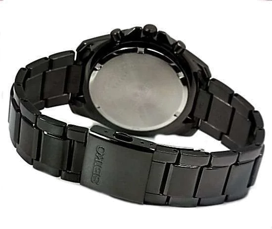 Montre Homme Seiko SNDD67P1 Chronograph Bracelet Noir En Acier Inoxydable vue 2