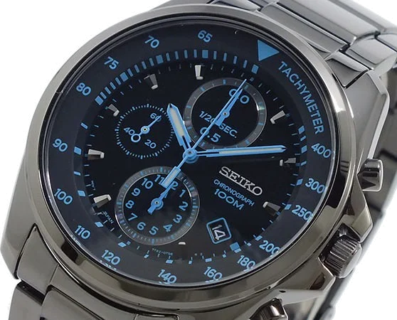 Montre Homme Seiko SNDD67P1 Chronograph Bracelet Noir En Acier Inoxydable vue 3