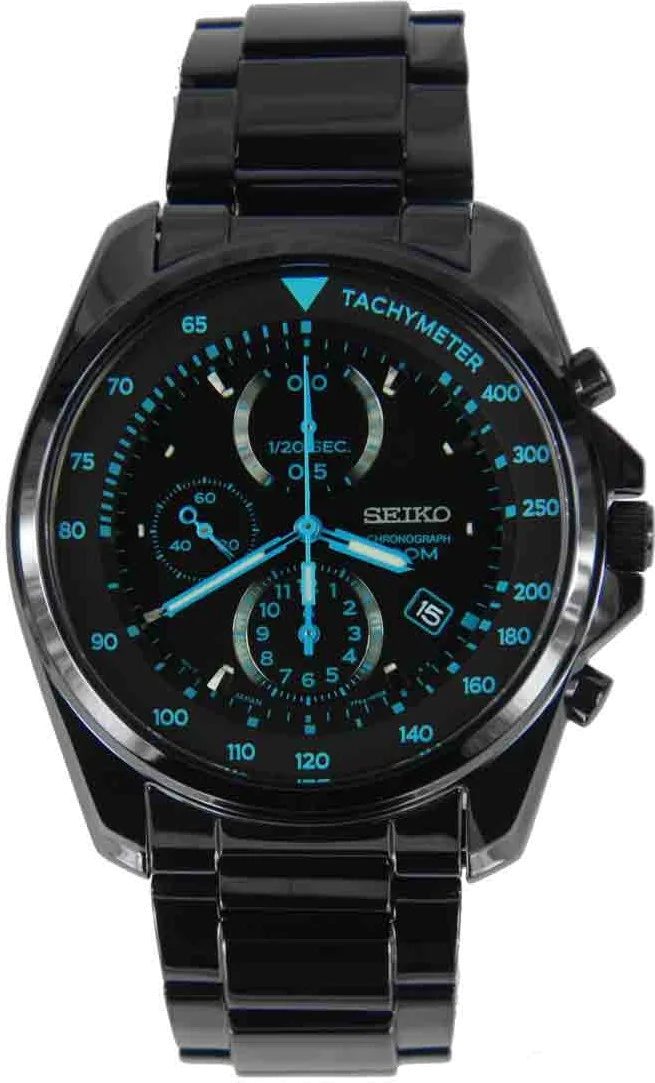 Montre Homme Seiko SNDD67P1 Chronograph Bracelet Noir En Acier Inoxydable