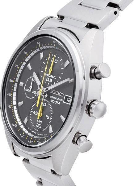 Montre Homme Seiko SNDF85P1 Chronographe Bracelet Argenté En Acier Inoxydable vue 3