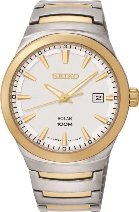 Montre Homme Seiko Solar SNE292P1 Bracelet bicolor En Acier Inoxydable