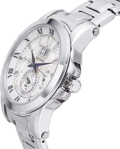 Montre Homme Seiko Premier SNP091P1 Bracelet Argenté En Acier Inoxydable vue 3