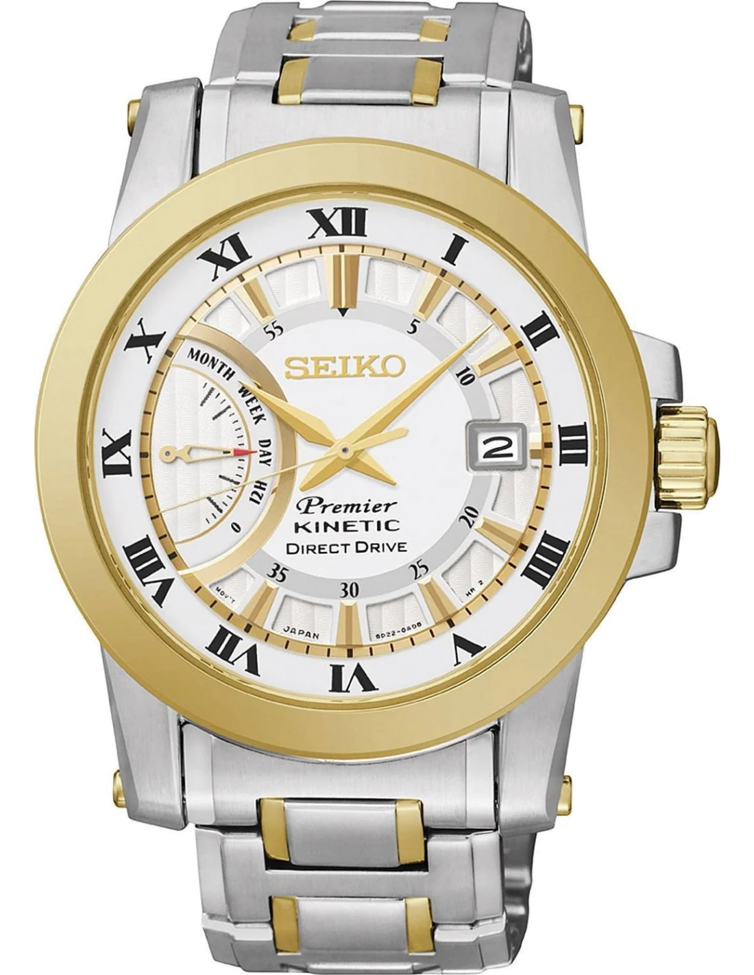 Montre Homme Seiko Premier SNP094P1 Bracelet Bicolor En Acier Inoxydable
