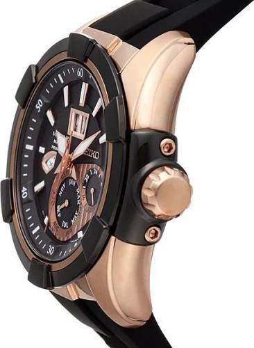 Montre Homme Seiko Velatura SNP104P1 Bracelet En Silicone Noir vue 3