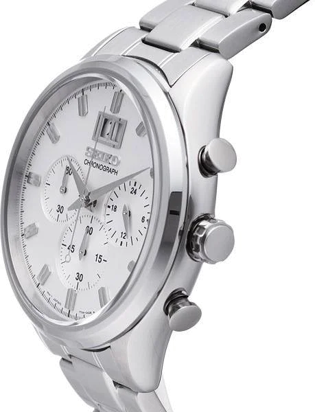Montre Homme Seiko SPC079P1 Chronograph Bracelet Argenté En Acier Inoxydable vue 3