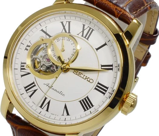 Montre Homme Seiko SSA232K1 Bracelet En Cuir Brun vue 3