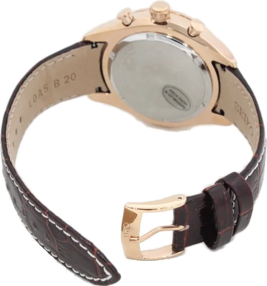Montre Homme Seiko Solar SSC212P1 Chronograph Bracelet En Cuir Brun vue 2