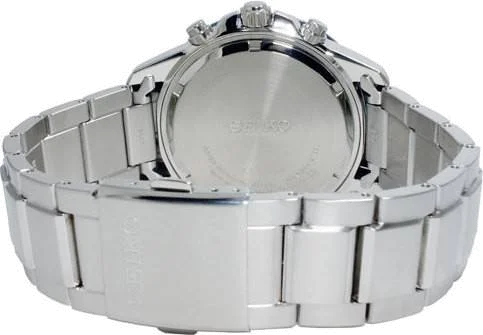 Montre Homme Seiko Solar SSC255P1 Chronograph Bracelet Argenté En Acier Inoxydable vue 2