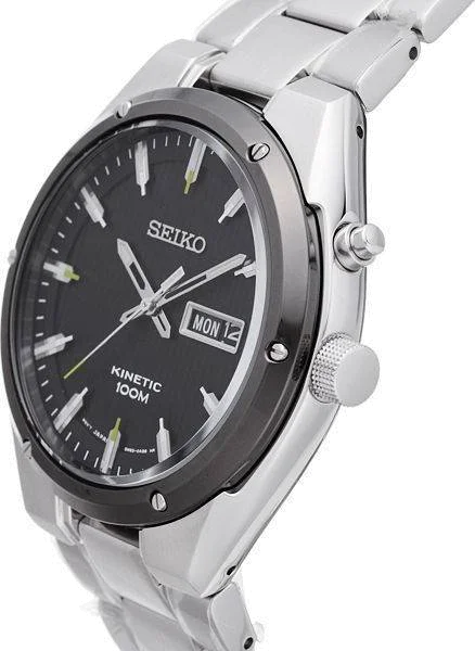 Montre Homme Seiko Kinetic SMY151P1 Bracelet Argenté En Acier Inoxydable vue 3