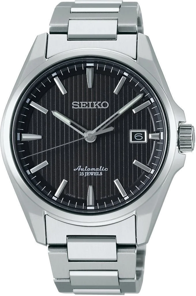 Montre Homme Seiko Tradition SARX015 Cadran noir et bracelet argenté