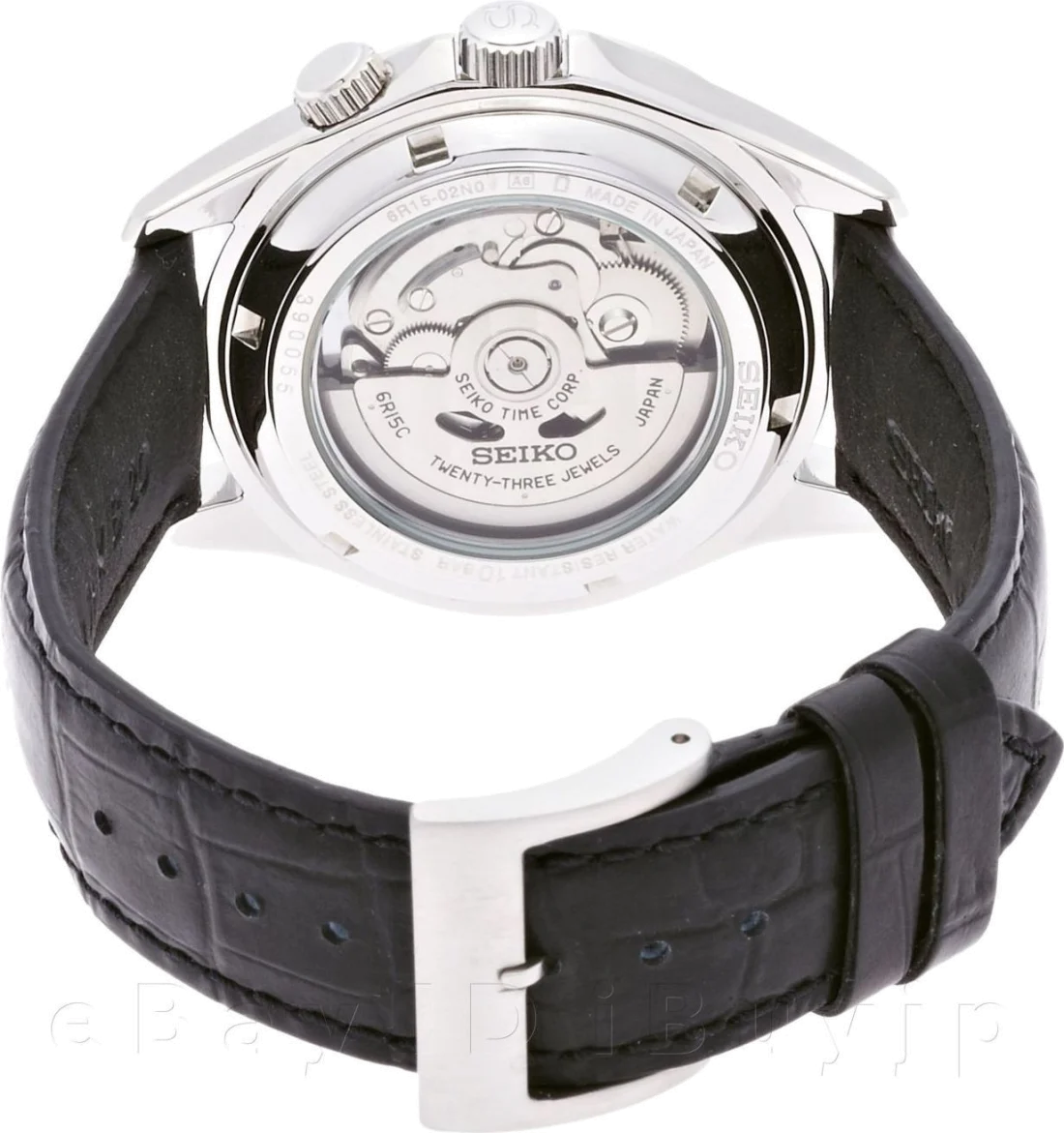 Montre Homme Seiko Tradition SARX017 Bracelet noir en cuir vue 2