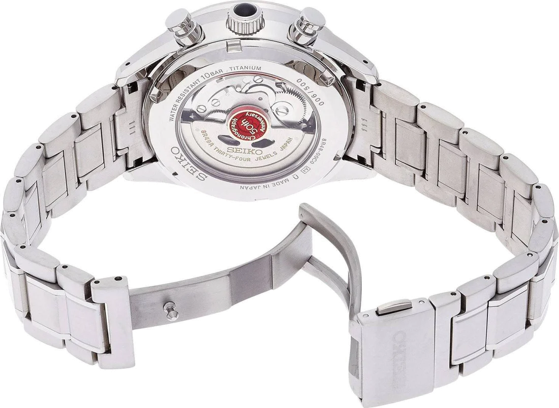 Montre Homme Seiko Tradition SDGZ013 Chronographe cadran blanc vue 2