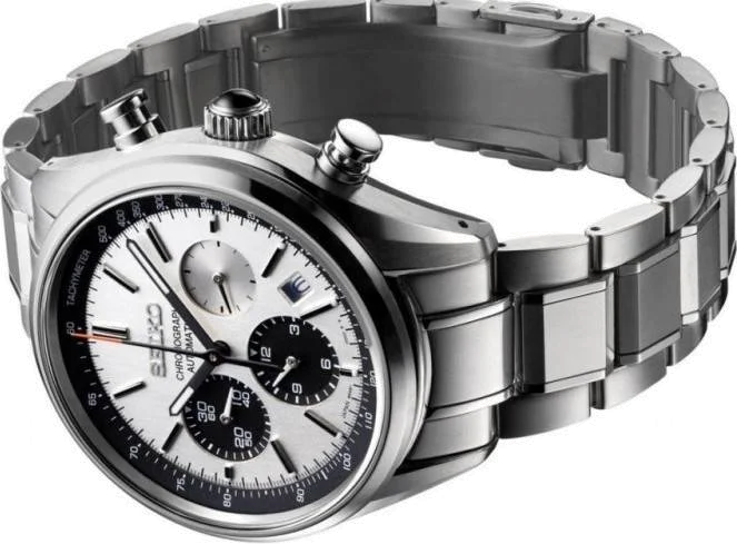 Montre Homme Seiko Tradition SDGZ013 Chronographe cadran blanc vue 3