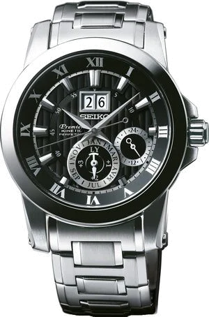 Montre Homme Seiko Sportura SNP093P1 chiffres romains argentés