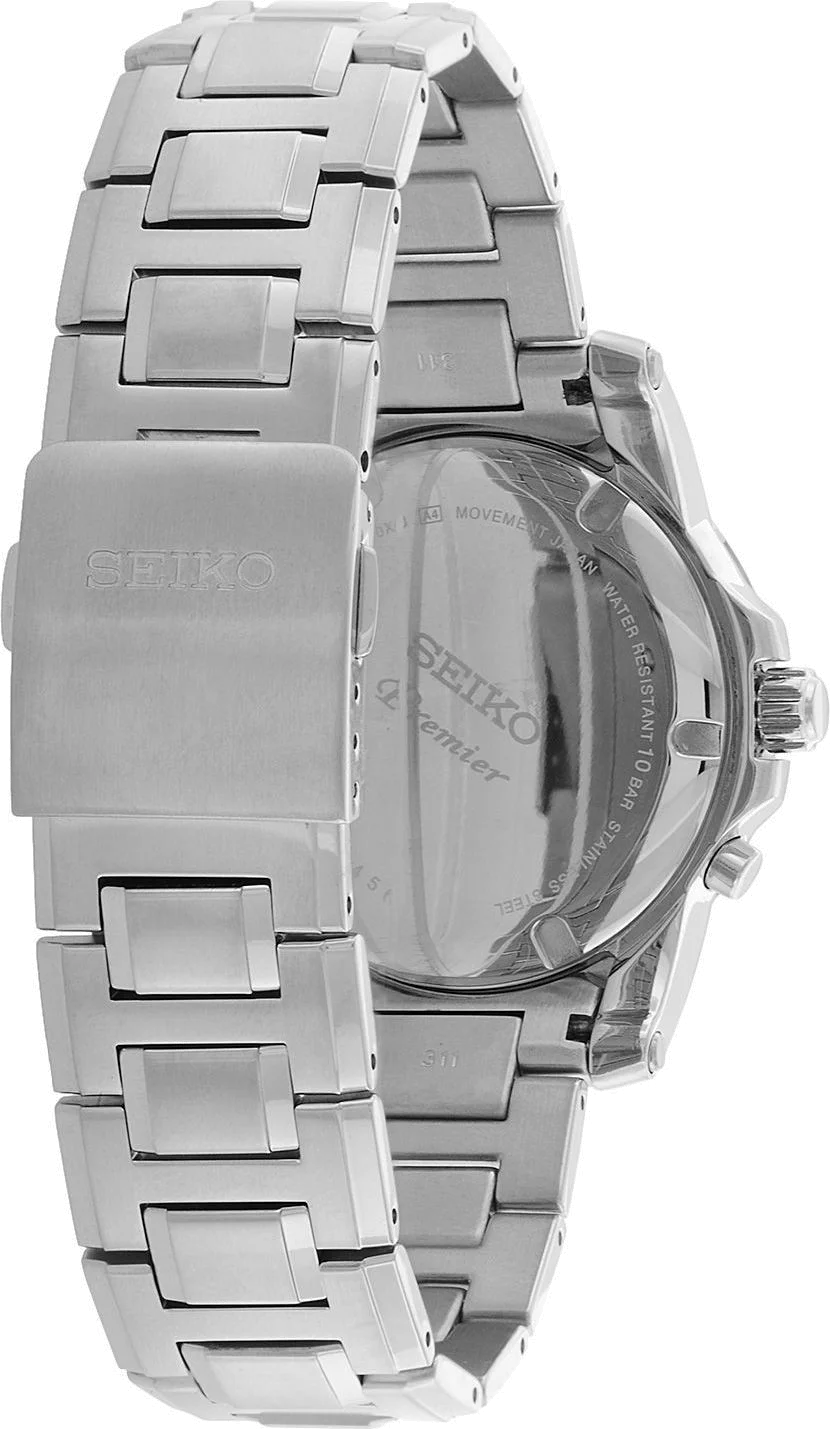 Montre Homme Seiko premier SNQ141P1 Cadran noir et index blancs vue 2