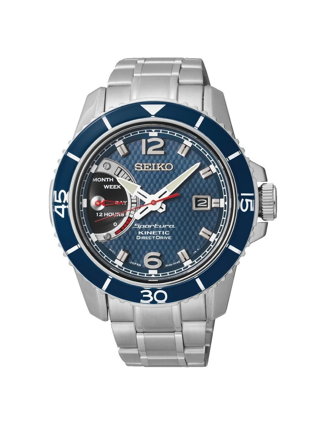 Montre Homme Seiko Sportura SRG017P1 Cadran et lunette bleue