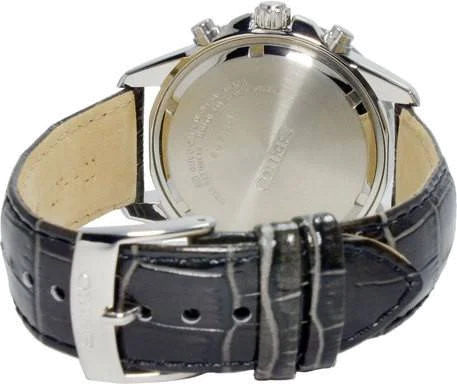 Montre Homme Seiko Solar SSC259P1 Bracelet marron en cuir vue 2