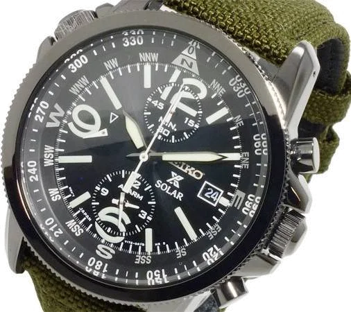 Montre Homme Seiko Prospex SSC295P1 Bracelet en tissu couleur kaki vue 3