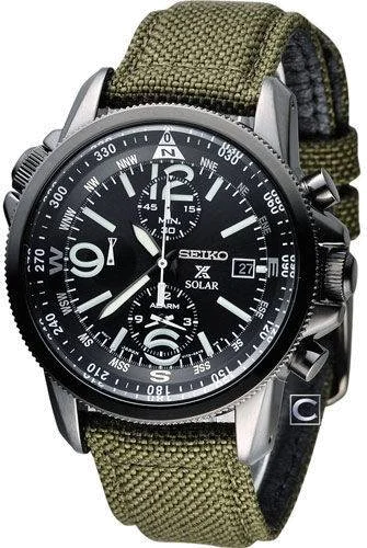 Montre Homme Seiko Prospex SSC295P1 Bracelet en tissu couleur kaki