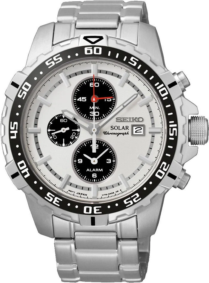 Montre Homme Seiko Solar SSC297P1 Chronographe à trois compteurs noirs