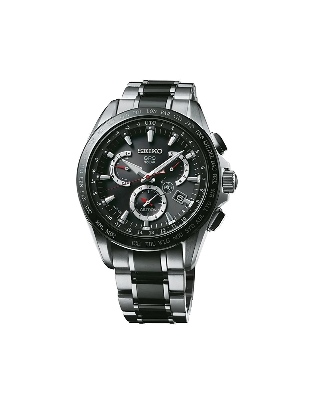 Montre Homme Seiko Astron SSE041J1 Chrono argent verre saphir bracelet acier