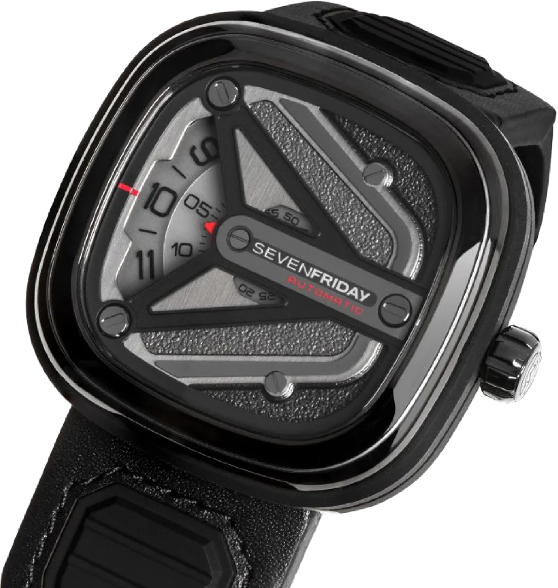Montre Homme SEVENFRIDAY Spaceship M3/01 Automatique bracelet cuir de veau noir vue 4