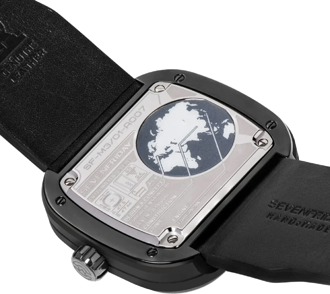 Montre Homme SEVENFRIDAY Spaceship M3/01 Automatique bracelet cuir de veau noir vue 5
