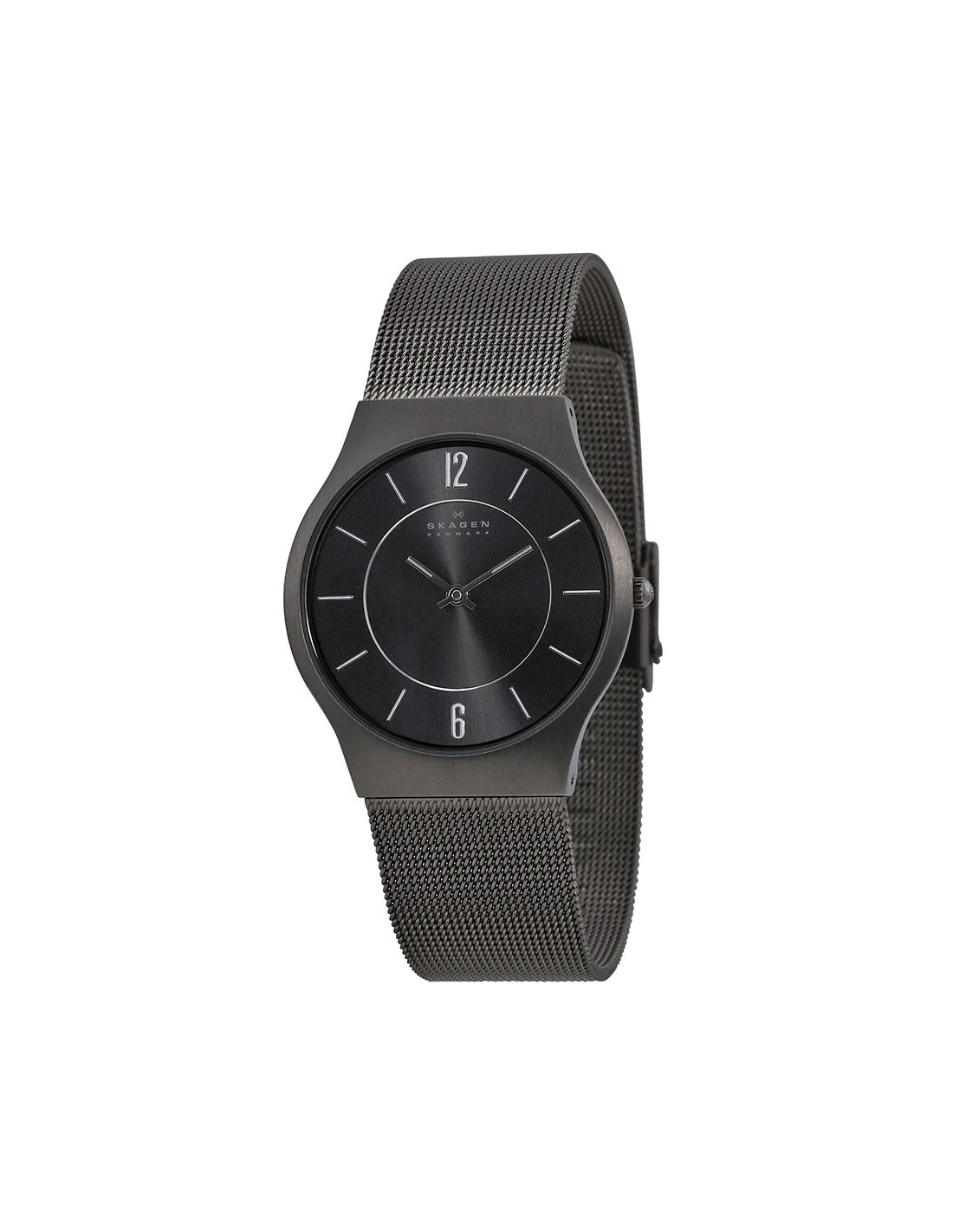 Montre Homme Skagen Slimline 233LTTM - Boîtier et Bracelet Titane Noir - Maille Milanaise