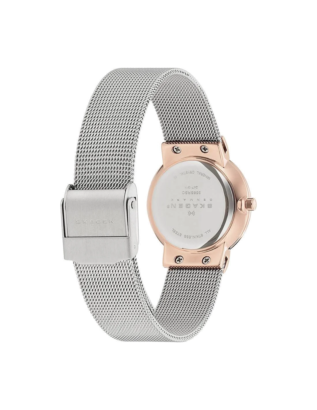Montre Skagen Freja 358SRSC pour Femme, Acier Rose Doré, Cadran Blanc, Maille Milanaise vue 4