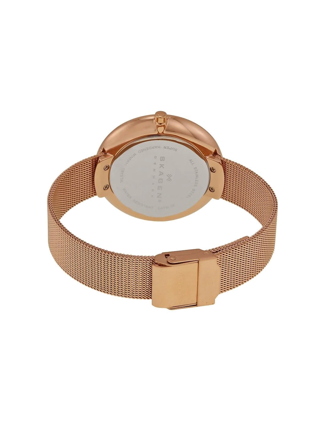 Montre Femme Skagen Gitte SKW2142 - Cadran Argent, Bracelet Maille Milanaise Or Rose vue 3