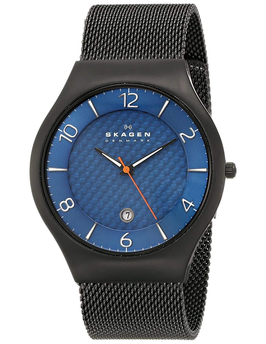 Montre Homme Skagen SKW6147 - Boîtier Acier Noir, Cadran Bleu, Maille Milanaise