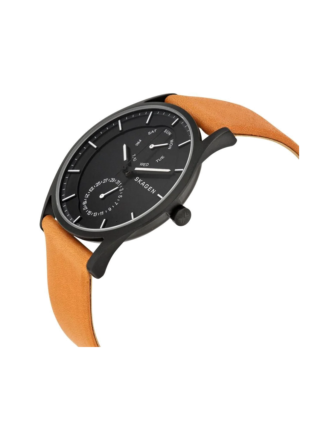 Montre Homme Skagen Holst SKW6265 - Cadran Noir, Boîtier Acier, Bracelet Cuir Brun vue 2