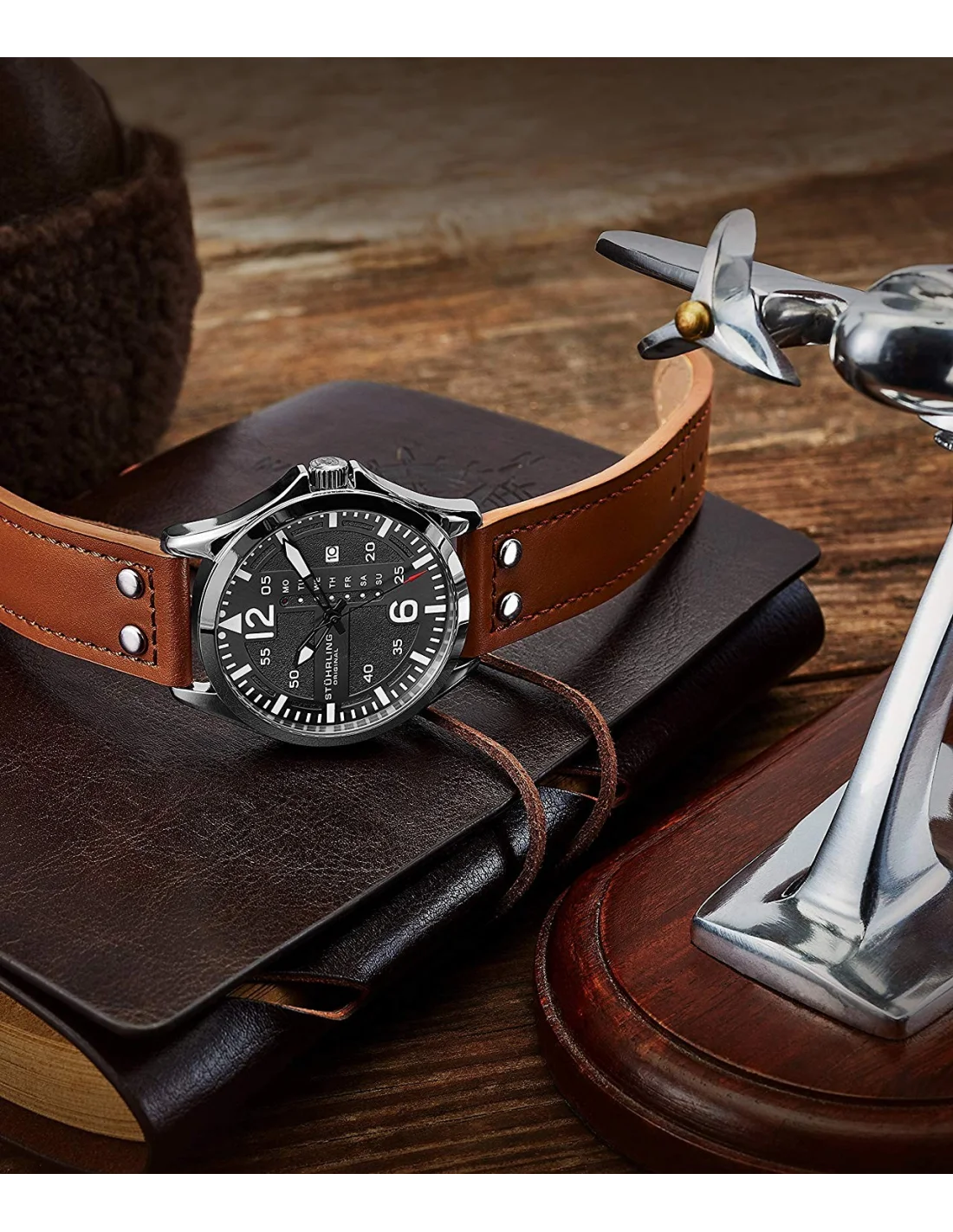 Montre Homme Stuhrling Original Aviator 3916.2 vue 3