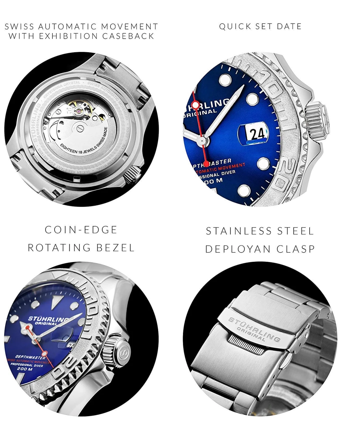 Montre Homme Stuhrling Original Depthmaster 893.03 vue 3