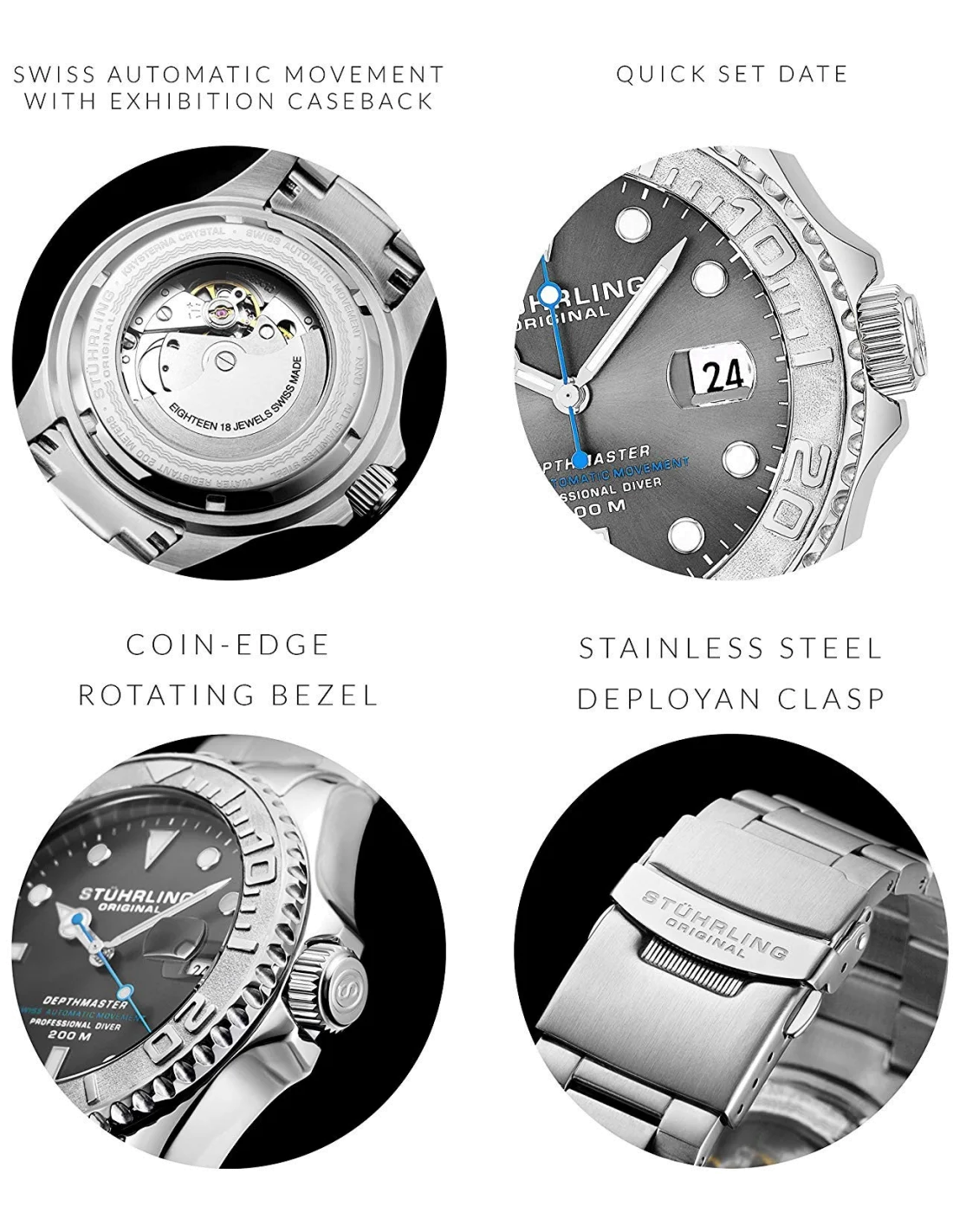 Montre Homme Stuhrling Original Depthmaster 893.02 vue 3