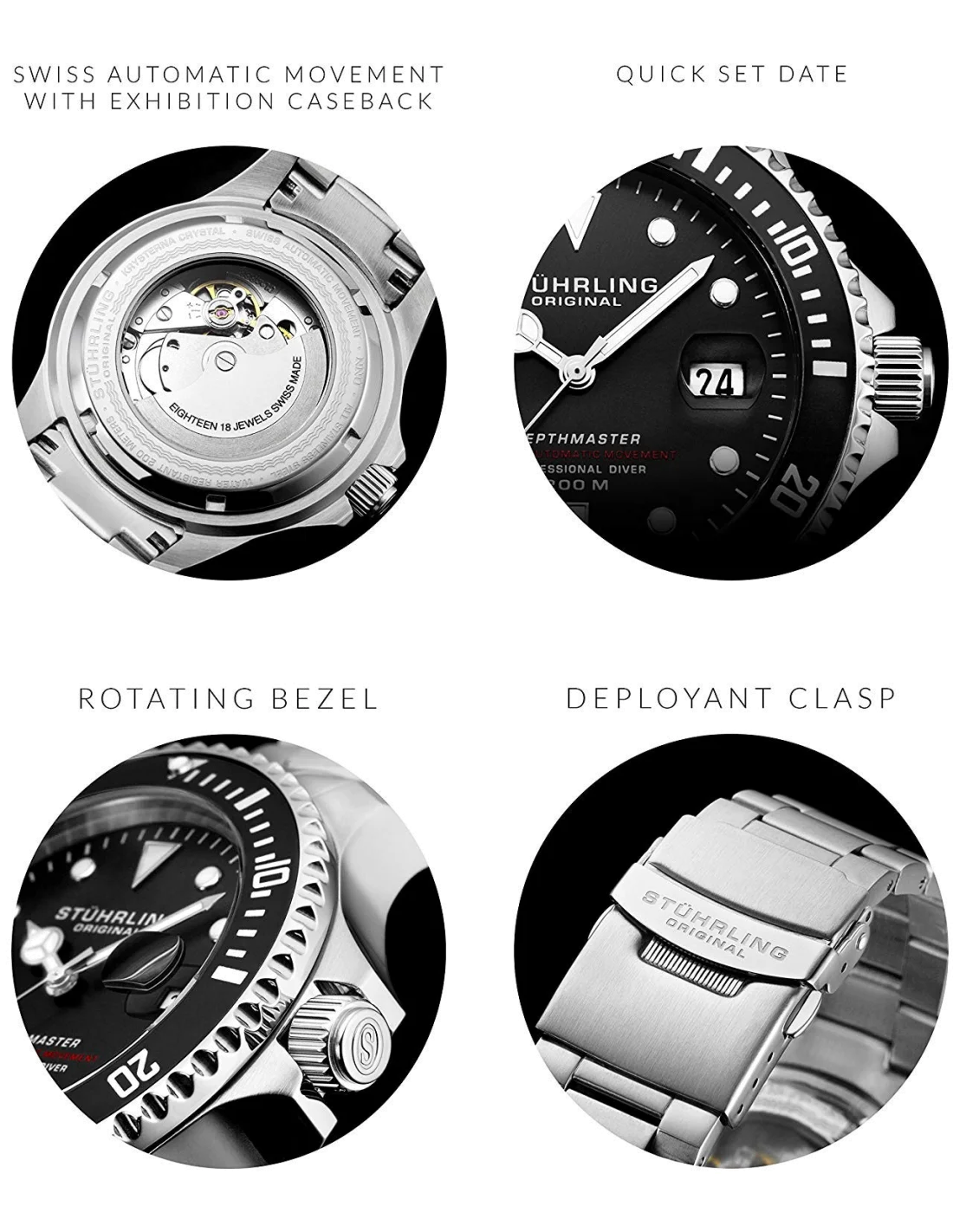 Montre Homme Stuhrling Original Depthmaster 883.01 vue 2