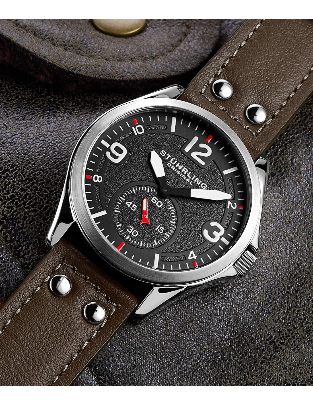 Montre Homme Stuhrling Original Aviator 684Z.01 vue 2