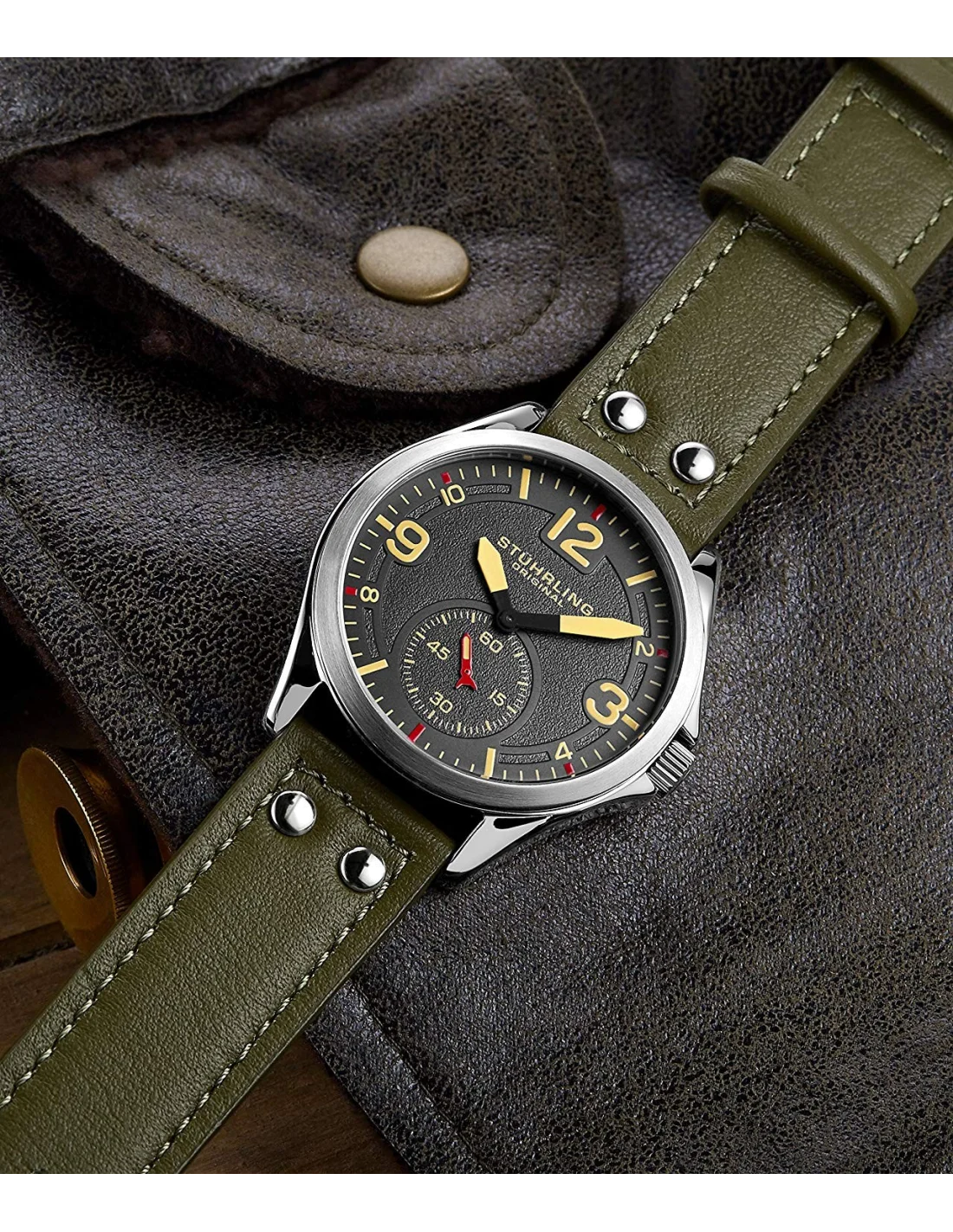 Montre Homme Stuhrling Original Aviator 684Z.03 vue 2