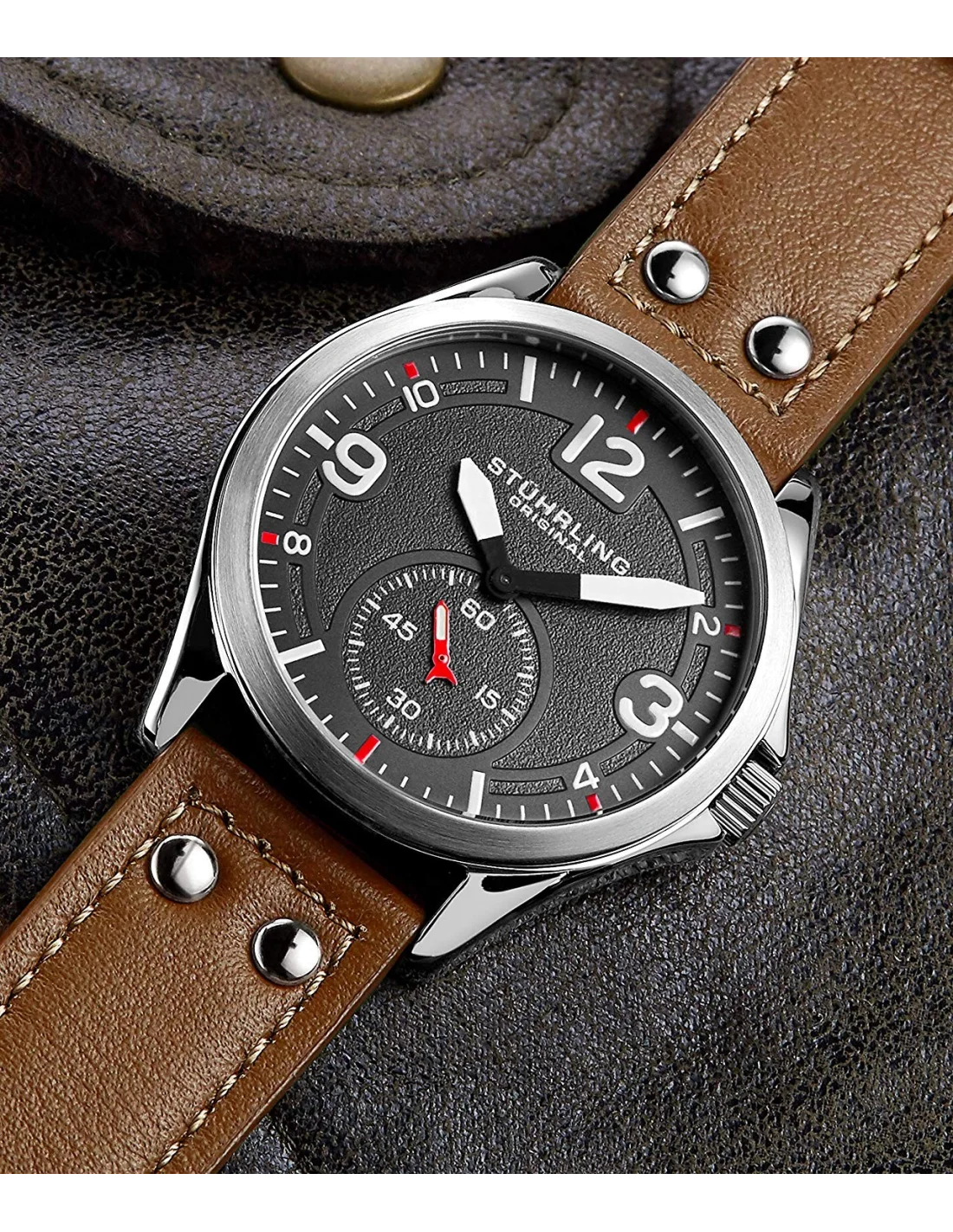 Montre Homme Stuhrling Original Aviator 684Z.02 vue 2