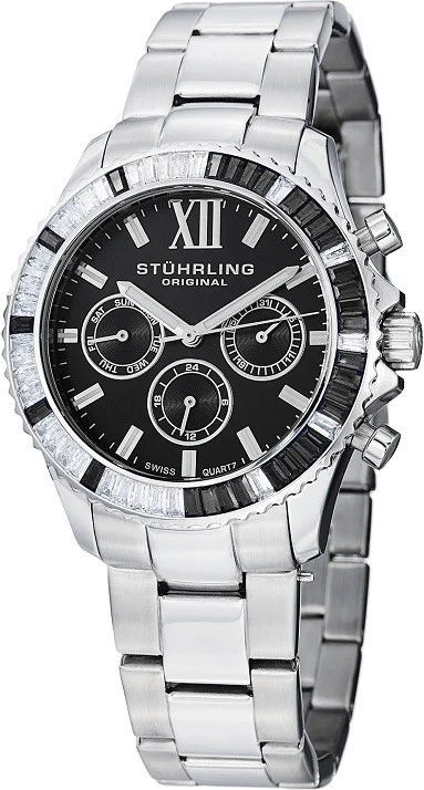Montre Femme Stuhrling Original Aquadiver Coronia 591.02 Cadran noir
