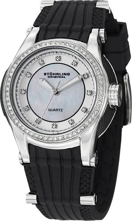 Montre Femme Stuhrling Original Vogue Illusion 915.01 Bracelet en silicone noir